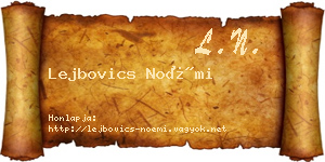 Lejbovics Noémi névjegykártya